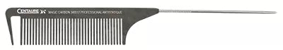 Peigne à queue métal Extra Carbone 240mm + 2 pinces