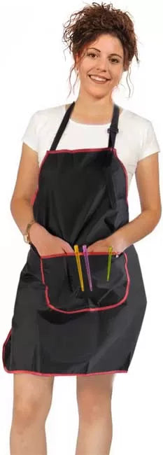 Tablier Jaky noir bordure rouge