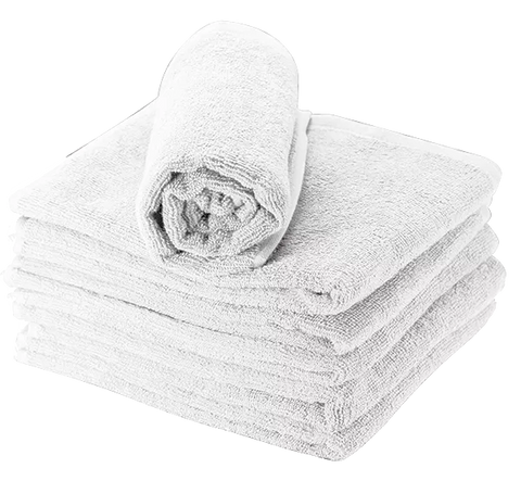 Serviette éponge 100% coton blanche x6 50x90cm