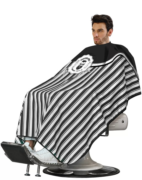 Maxi-Cape de Coupe Rayée Noire et Blanc