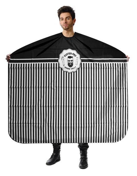 Maxi-Cape de Coupe Rayée Noire et Blanc