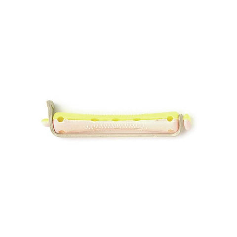 Bigoudis jaune/rose court (60x8mm) x12