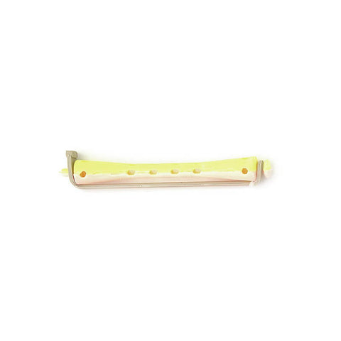 Bigoudis jaune/rose long (80x8mm) x12