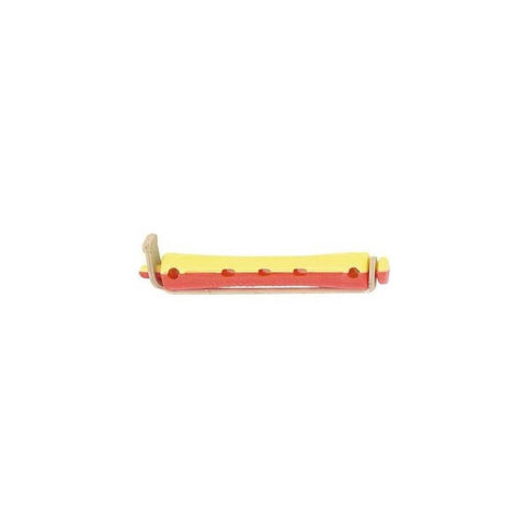 Bigoudis rouge/jaune court (60x9mm) x12